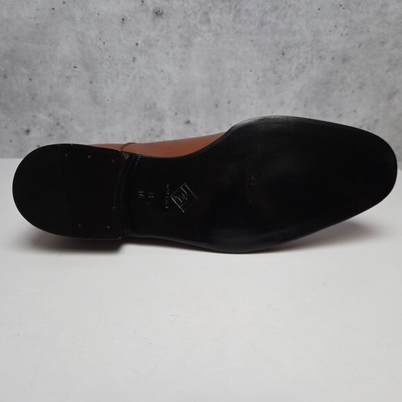 Monte Rosso Mens Tan Leather Oxford Dress Shoes 8M